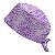 Gorro Cirúrgico, Greys Anatomy, Flores Rosa Roxa Manchado, Branco - Imagem 3