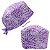 Gorro Cirúrgico, Greys Anatomy, Flores Rosa Roxa Manchado, Branco - Imagem 5