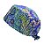 Gorro Cirúrgico, Greys Anatomy, Penas Pavão coloridas, Roxo, Azul - Imagem 3