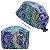 Gorro Cirúrgico, Greys Anatomy, Penas Pavão coloridas, Roxo, Azul - Imagem 1