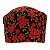 Gorro Cirúrgico, Ramos de Flores Vermelhas, Preto - Imagem 2