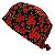 Gorro Cirúrgico, Ramos de Flores Vermelhas, Preto - Imagem 5