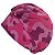 Touca Cirúrgica Feminina, Camuflada 3 Tons, Rosa e Roxo, Fundo Rosa - Imagem 5