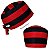 Gorro Cirúrgico, Listras Largas Vermelhas e Pretas, Horizontais, Times - Imagem 3