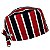 Gorro Cirúrgico, Listras Vermelhas, Pretas e Brancas, Verticais, Times - Imagem 4
