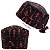 Gorro Cirúrgico, Esqueletos Vermelhos, Preto - Imagem 1