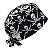 Gorro Cirúrgico, Caveiras Médias, Espadas Cruzadas, Preto - Imagem 4