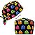 Gorro Cirúrgico, Fantasminha do PacMan Coloridos, Preto - Imagem 5