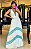 Vestido Plissado Longo com Listras - Imagem 1