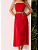 Vestido Vermelho Midi Liso Com Lapela - Imagem 1