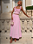 Conjunto Midi Rosé Crepe Rosa com Top de Flores Aplicadas - Imagem 1
