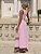 Conjunto Midi Rosé Crepe Rosa com Top de Flores Aplicadas - Imagem 3