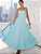 Vestido Midi em Laise Azul com Alças Finas e Cinto - Imagem 1