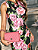 Vestido Midi Floral Fundo Preto Efeito Drapê Limonada Pink - Imagem 2