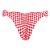 Calcinha Inteira de Biquíni Empina Bumbum Xadrez Vichy Vermelho - Imagem 2