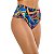 Calcinha de Biquíni Hot Pants Franzida Folhagens Coloridas - Imagem 4