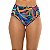Calcinha de Biquíni Hot Pants Franzida Folhagens Coloridas - Imagem 3