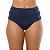 Calcinha de Biquíni Hot Pants Franzida Azul Marinho Liso - Imagem 3