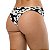 Calcinha Inteira de Biquíni Empina Bumbum Floral Preto e Branco - Imagem 3