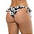 Calcinha de Biquíni Empina Bumbum Floral Preto e Branco - Imagem 2
