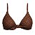 Top de Biquíni Triangulo Nó Conchas Marrom - Imagem 1