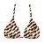 Top de Biquíni Cortininha Animal Print Marrom - Imagem 1