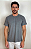 Camiseta Lisa de Algodão Lisa com Gola Careca Cinza Mescla - Imagem 3