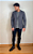 Blazer Masculino Tony Menswear Slim Fit de Sarja Cinza Chumbo - Imagem 5