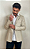 Blazer Masculino Tony Menswear Slim Fit de Sarja Creme - Imagem 1