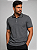 Pólo Piquet Mix Tony Menswear Cinza com Gola Listrada - Imagem 1
