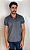 Pólo Piquet Mix Tony Menswear Cinza com Gola Listrada - Imagem 2