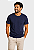 Camiseta Lisa de Algodão com Gola Careca Azul Marinho - Imagem 1