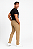 Calça Masculina de Sarja Sport Fino com Bolso Embutido Bege - Imagem 3
