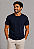 Camiseta Lisa de Algodão com Gola Careca Azul Noite - Imagem 1