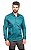 Camisa Social Masculina Acetinada com Detalhe Floral Petróleo - Imagem 2