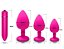 KIT COM 3 PLUGS ANAL EM SILICONE (P, M e G) + VIBRADOR - COR ROSA - Imagem 2