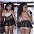 Fantasia sensual lingerie sexy empregada submissa plus size gg - Imagem 1