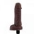 Pênis com escroto vibrador cyber skin 15x3.5cm - cor chocolate - Imagem 2