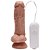 Pênis realístico com vibrador e ventosa para fixação 19x4,5cm - cor bege - Imagem 1