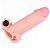 LOVETOY PLEASURE X-TENDER SERIES - CAPA PENIANA EXTENSORA COM 5 CM DE PREENCHIMENTO NA PONTA E CÁPSULA VIBRATÓRIA - 17,5 X 4,5 CM | COR BEGE - Imagem 5