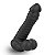 DELON - pênis realístico com textura com ventosa e vertebra 20 X 4Cm - cor preta - Imagem 3