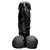 PÊNIS DE BORRACHA SILICONE COM VENTOSA 18,5 X 4,8 CM - COR PRETA - Imagem 3