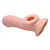 Cock Extender Testicle Ring - CAPA PENIANA COM TEXTURA EM CYBER SKIN MACIO E FLEXÍVEL ANEL PARA ESCROTO - 19x4cm - COR BEGE - Imagem 4