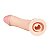 Cock Extender Testicle Ring - CAPA PENIANA COM TEXTURA EM CYBER SKIN MACIO E FLEXÍVEL ANEL PARA ESCROTO - 19x4cm - COR BEGE - Imagem 8