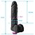 MON PLAISIR - Pênis de borracha realístico com vibrador - 19 X 4,5cm - cor preta - Imagem 2