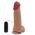NEW ROCCO - PÊNIS DE BORRACHA REALÍSTICO VEIAS SALIENTES COM ESCROTO VENTOSA E VIBRADOR  - 21X6CM - COR BEGE - Imagem 1