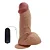 CORAÇÃO - PÊNIS DE BORRACHA REALÍSTICO VEIAS SALIENTES COM ESCROTO VENTOSA E VIBRADOR  - 17X5CM - COR BEGE - Imagem 1