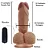 CORAÇÃO - PÊNIS DE BORRACHA REALÍSTICO VEIAS SALIENTES COM ESCROTO VENTOSA E VIBRADOR  - 17X5CM - COR BEGE - Imagem 2