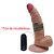 CURVADINHO - PÊNIS DE BORRACHA REALÍSTICO VEIAS SALIENTES COM ESCROTO VENTOSA E VIBRADOR  - 14X3CM - COR BEGE - Imagem 3