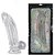 Pênis realístico de silicone transparente com saliências em alto relevo e ventosa - 22 x 5,5cm - Imagem 4